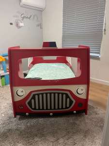 Fire truck toddler bed with mattress