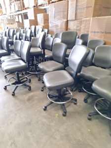 Vegan leather grey high quality ergonomic office chairs - bulk lot