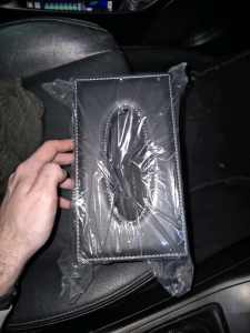 Black PU Leather tissue box covers (48 Units)