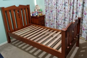 Single Timber Bedframe with Side Rail.