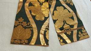 Japanese gold brocade wide belt or Obi
