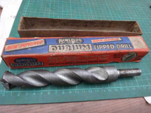 vintage rawlplug Durium 25m/m drill bit still in original box