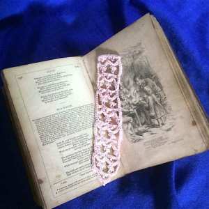 Pink Hand Crocheted Bookmark