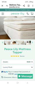 Peace Lily Mattress Topper - NEW