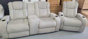 RECLINER LOUNGE SOFA CINEMA COUCH 3 SEATS PENRITH NEW