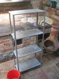 Garage Shed Yard Metal Storage Unit Galvanised Steel - 4 Shelves