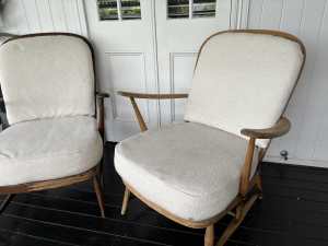 Pair of Ercol Mid Century Chairs Armchairs