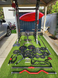 Trojan home gym set with weights and accessories 