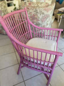 Pink Freedom cane chairs (pair) Miami / Palm Springs decor
