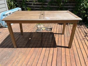 Outdoor Dining Table - Eucalyptus Wood 150W x 83D x 75H