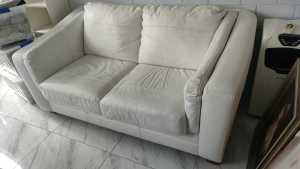 White leather couch