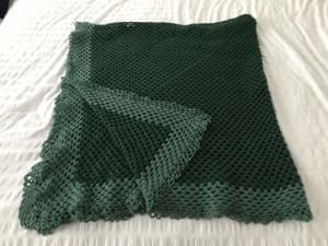 Large handmade crochet blanket throw vintage