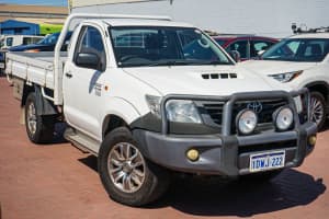 2012 Toyota Hilux KUN26R MY12 Workmate Glacier White 4 Speed Automatic Cab Chassis