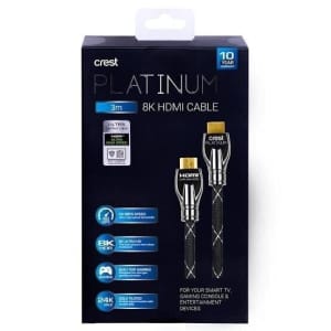Brand New Crest Platinum Certified 8K HDMI 2.1 3m Cable with Ethernet