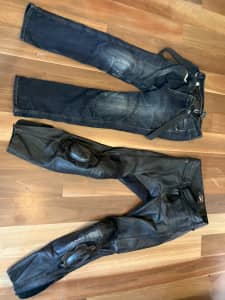 Motorcycle jacket, trousers and boots