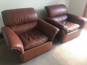 Top or full grain leather three seat sofa with two single ones