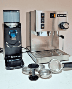 Rancilio Silvia V3 Expresso Machine and Rocky Coffee Grinder