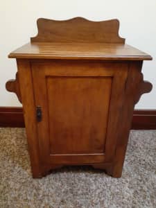 Antique Victorian vintage timber wash stand with towel holders