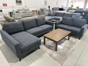 Ex Display Luxe Fabric Quality Sofa Set