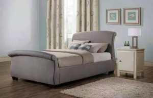 ***Stock Clearance*** Florence Queen Bed in Beige (King Available)