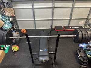 Weights Bench and Barbell