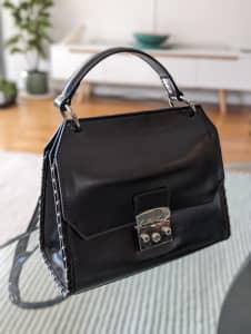 Black Handbag (CUE) With Silver Studs - Never used
