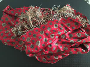 Silk scarf with tassels