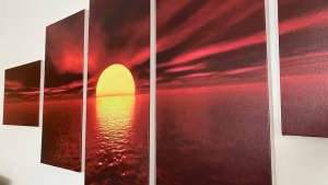 Sunset over Water Canvas Art - 5 piece - Pickup Buderim