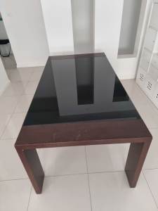 Solid Timber Glass Dining Table