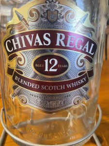 4.5ltr Chivas Regal bottle on tilt stand.