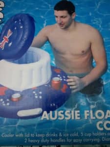 australia day Aussie floating cooler swimming pool float drink holder