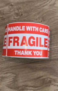 Adhesive Fragile Packaging Stickers - 2400 units