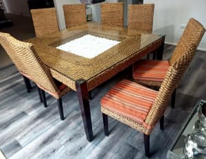 Dining Table and chairs WICKER RATTAN custom design