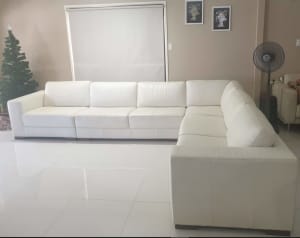Large L seater leather couch 2750mm x 3600mm