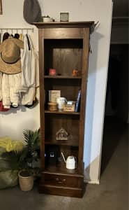 Timber shelves with one drawer