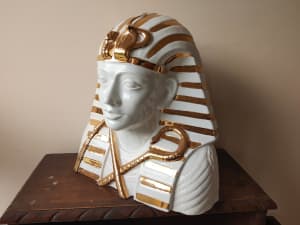 70s Porcelain pharaoh bust large $1200