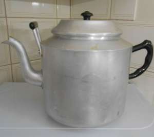 Vintage Large Aluminum Tea Pot