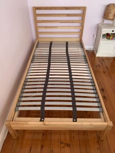 Single IKEA Tarva Bed & Lonset Slatted bed base