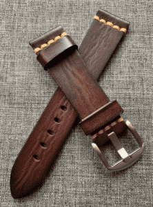 Handmade Italian tanned leather watch strap 20mm