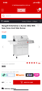 Nexgrill Entertainer 6 Burner BBQ With Sear Zone And Side Burner