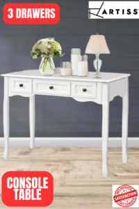 Console Table Hallway French Drawer White - Limited Stock