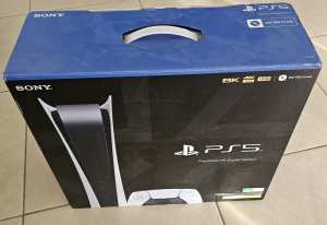 PS5 digital in box, 2 controllers, 1tb ssd hdd, usb fan, charging dock