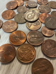 Australian 1 cent and 2 cent coins