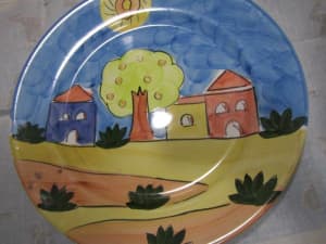 Hacienda Large Round Platter Maxwell Williams House Hand Painted
