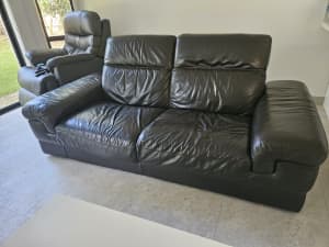 2 x 3 seaters Dark Brown Leather Lounges Natuzzi Italsofa