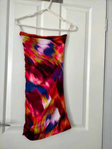 Kookai Multi Coloured Strapless Dress Size 1