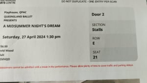 Tickets to Ballet QPAC Midsummer Nights Dream