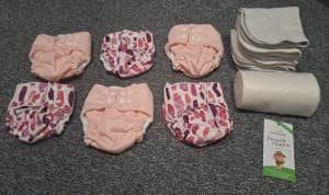 Pea Pods Reusable Nappies - 6 Pack - Excellent Condition - One Size