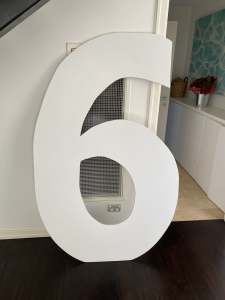 Large (5.5ft) white number 6 for party decor