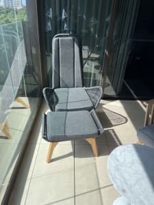 Never used - Outdoor chair - OSMEN Lounge chair with stool - Grey
